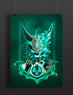 Постер "Геншин" Сяо у масці ~плакат~