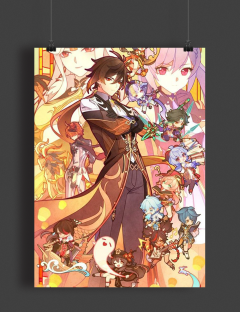 Постер "Геншин" Чібі фест ~плакат~