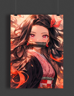 Постер "Клинок, який знищує демонів" Незуко, палкий погляд ~картина~